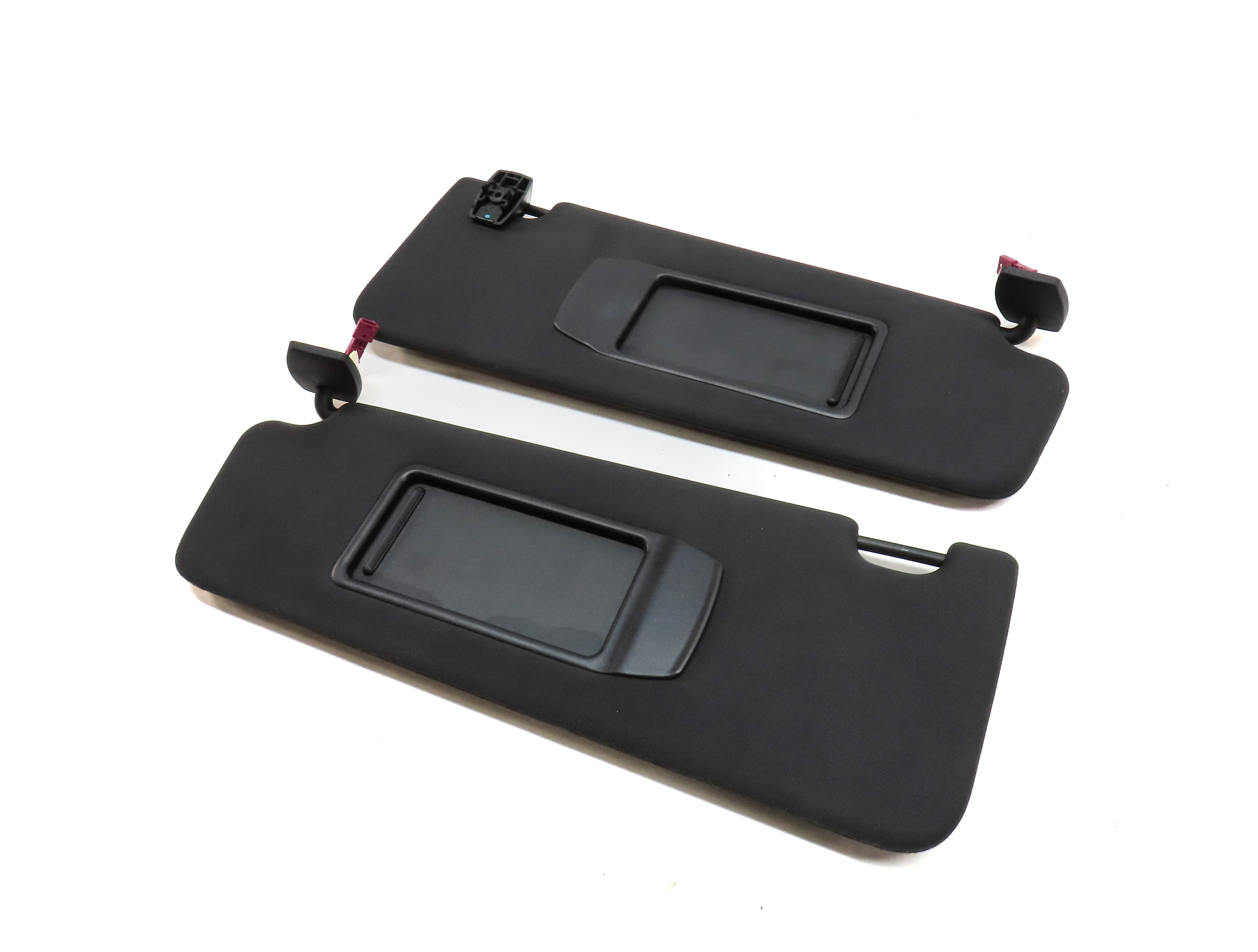 2009-2015 BMW 740i 750i 760i B7 (F01) FRONT LEFT & RIGHT SUN VISOR SET (Black) — exact item pictured